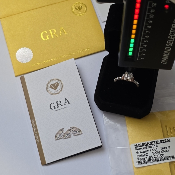 Engagement Ring 1CT Size 9 Moissanite in Solid Silver - Picture 7 of 7